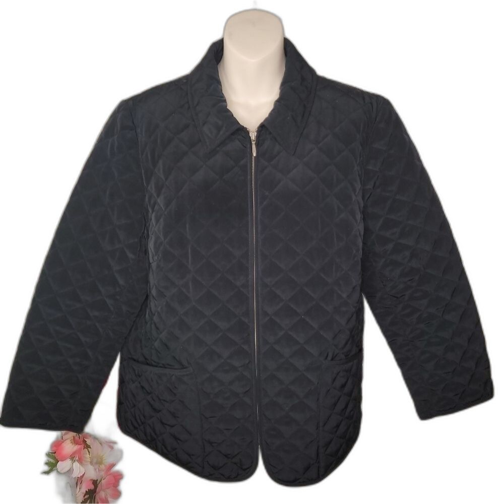Pendleton black quilted zip-up jacket Coat 1x